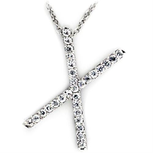 JCE622 Rhodium Brass Pendant with AAA Grade CZ  in Clear-PCS